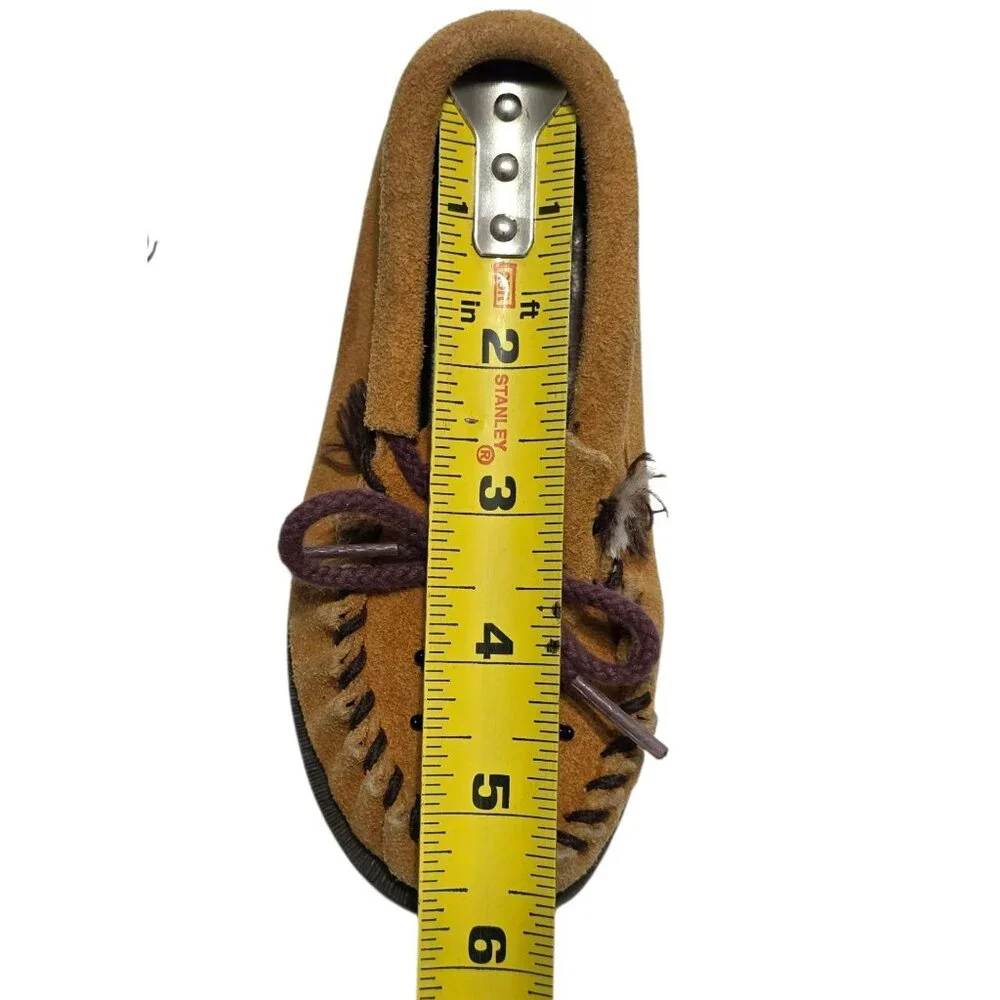 VTG Minnetonka Suede Moccasins Slippers Shoes Small Kids 8 Indian Costume Mocs